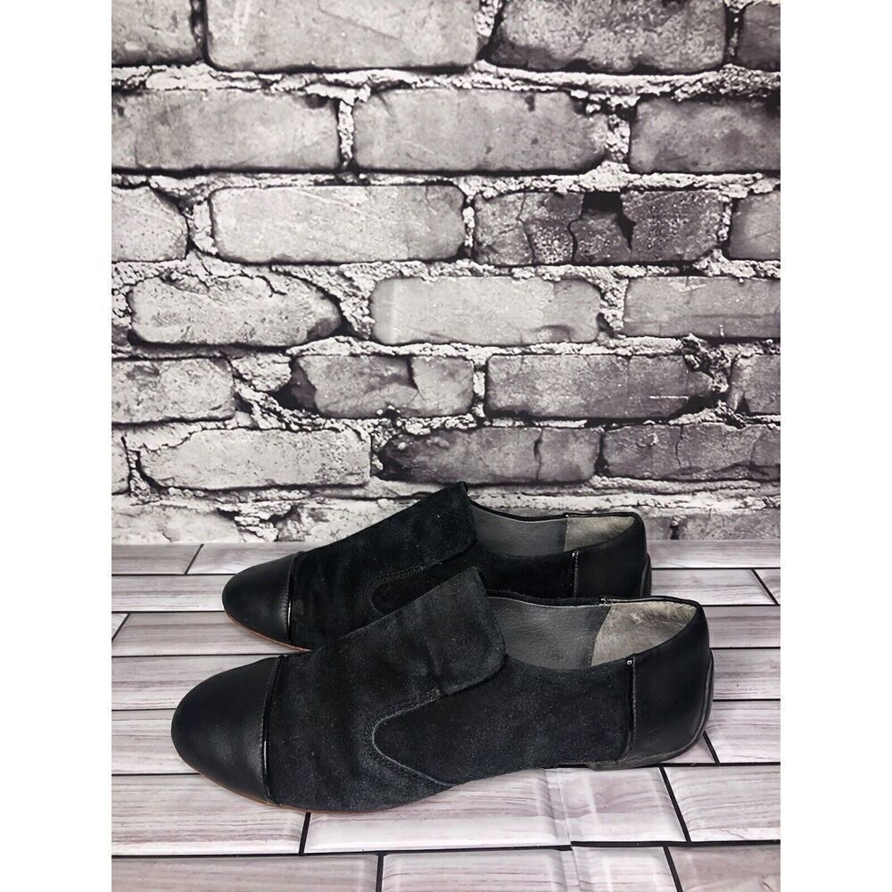 Tsubo Black Suede Leather Cap Toe Casual Loafers Flats Shoes Women’s 6M US/37EU